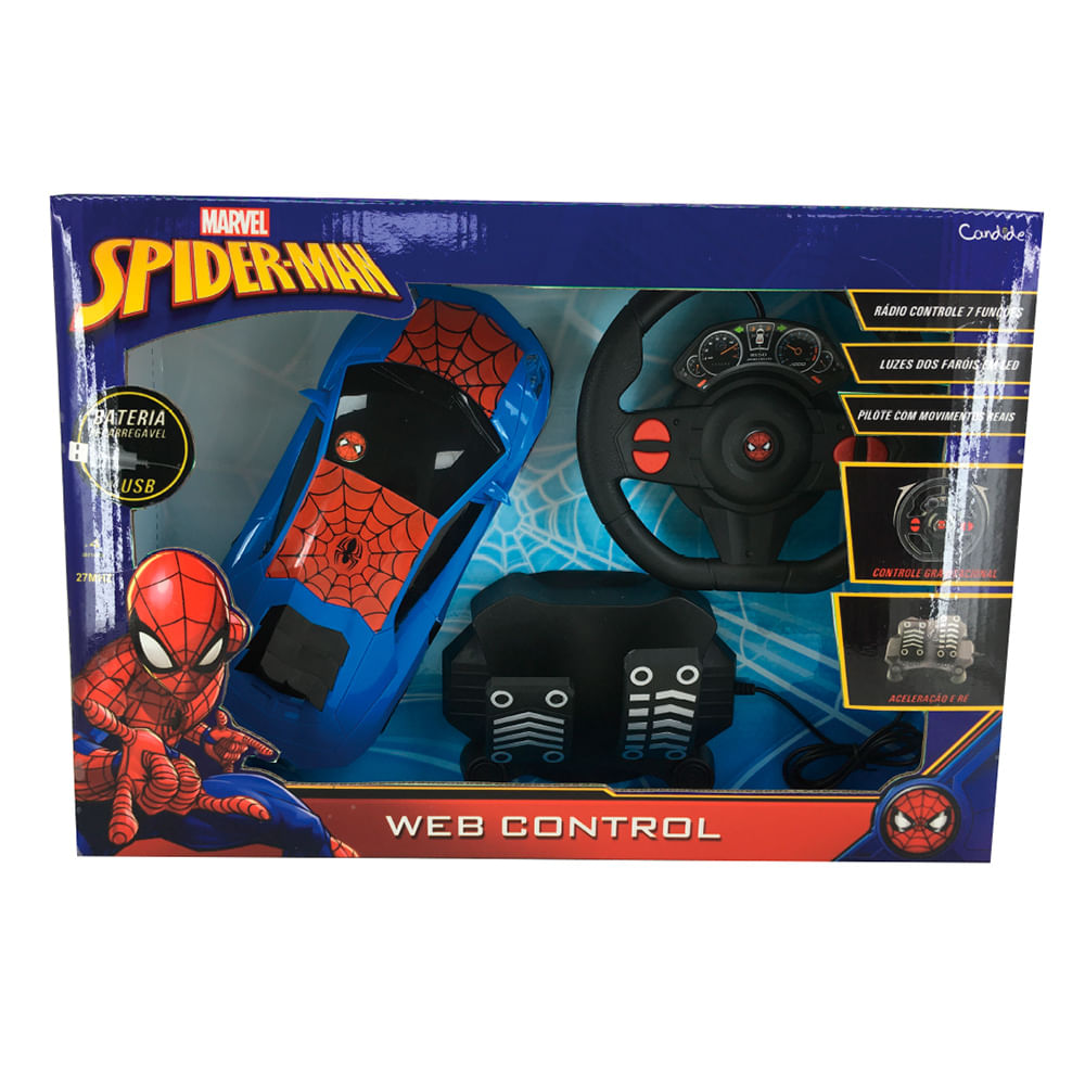 Carrinho de Controle Remoto Homem Aranha Web Crasher