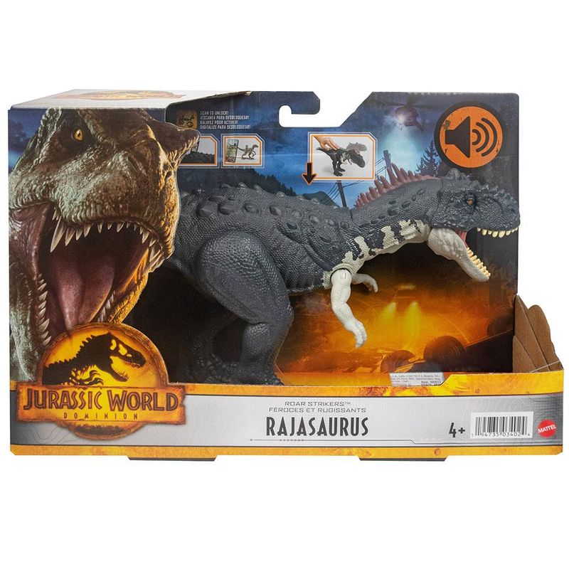 Jurassic World - Dinossauro Rajasaurus Preto Ruge e Ataca Hdx45 Jurassic World - Dinossauro Rajasaurus Preto Ruge e Ataca Hdx45