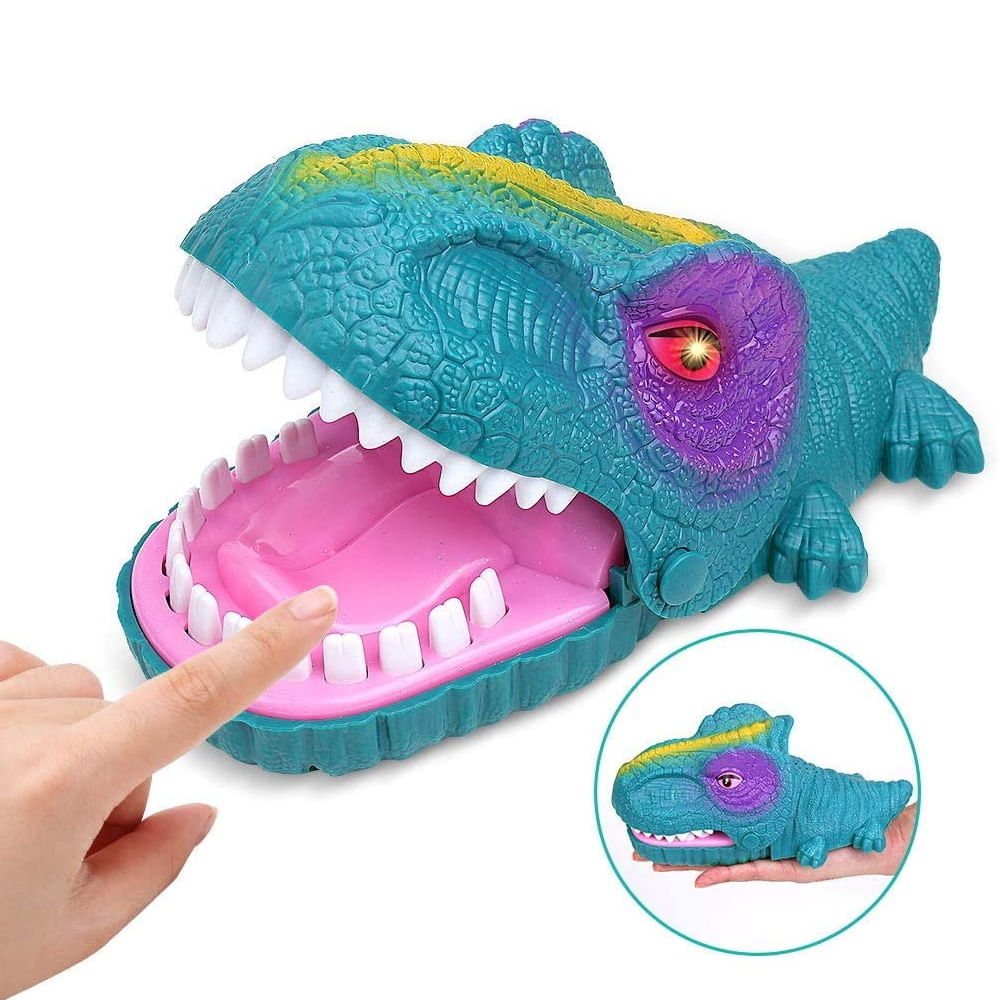 Dinossauro Rex Dentista Jogo Infantil de Apertar o dente com Luz e