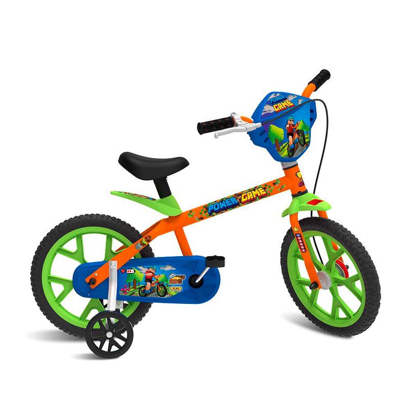 Bicicleta---Aro-14---Laranja-e-Azul---Power-Game---Bandeirante--------3