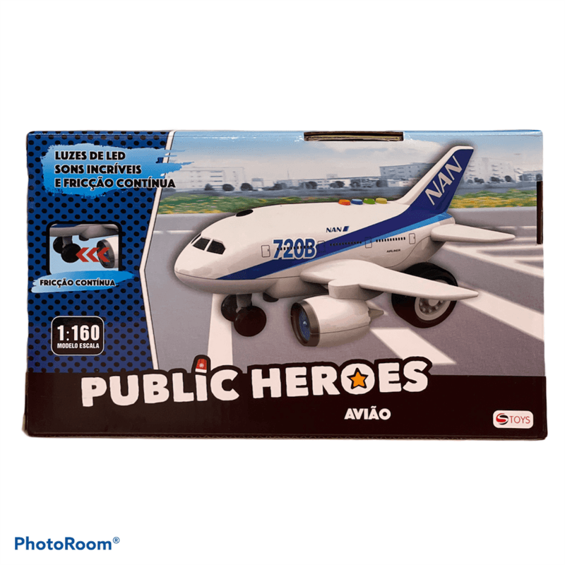 Avião de Brinquedo com Luz e Som 1:160 - Shiny Toys - Ri Happy