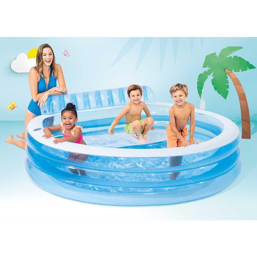 Piscina Familiar Lounge com Assento 590L Azul Intex - 57190 - Ri Happy