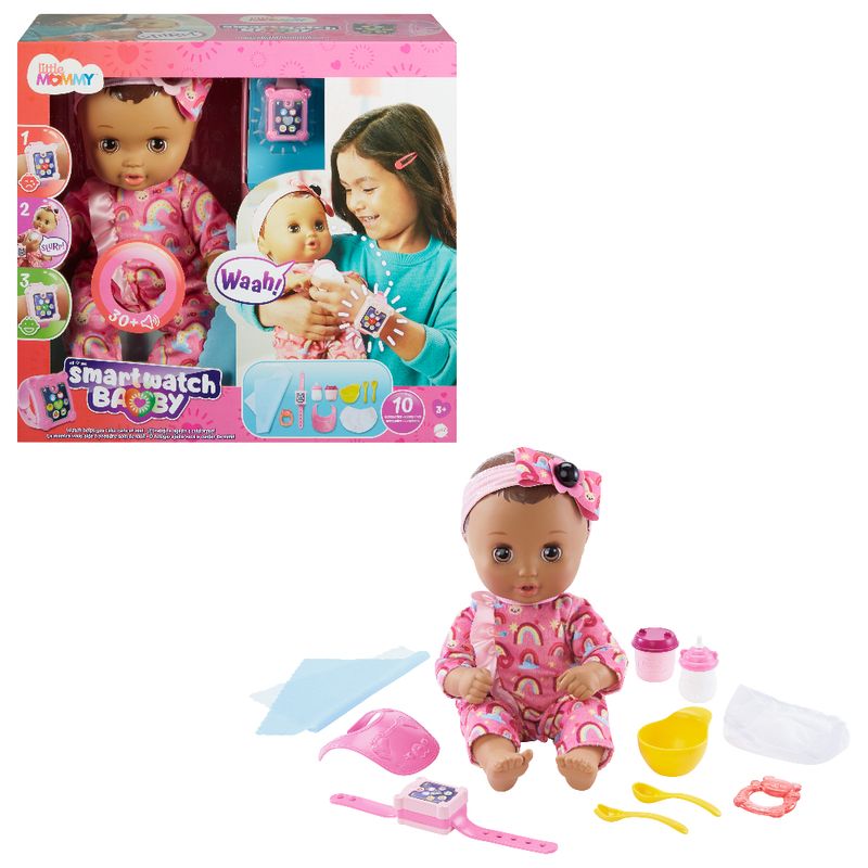 Boneca-Bebe-com-Acessorios---Little-Mommy---Wonderwatch-Baby---Macacao-Rosa---Mattel-3