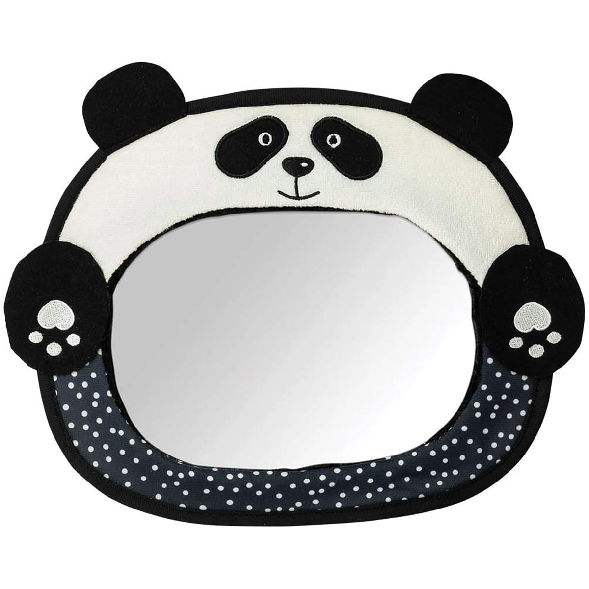 Espelho Retrovisor Para Banco Traseiro Visão do Bebê Fácil Fixação Panda  Preto Buba - Ri Happy