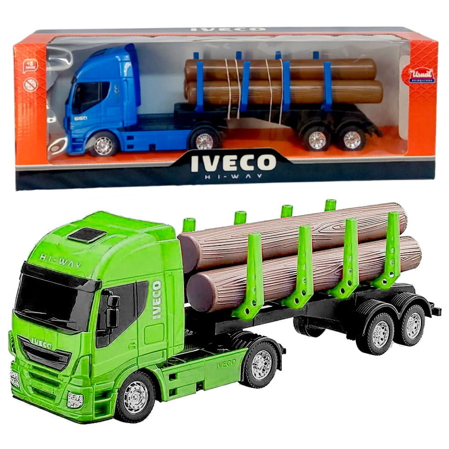 Caminhão de Madeira Brinquedo Infantil Para Menino Carreta 6 Eixos Vários  Personagens