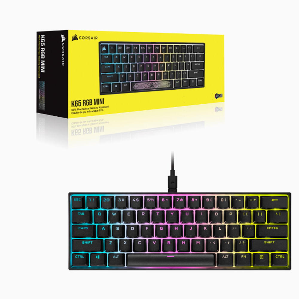 Teclado Gamer Corsair K65 Mini RGB Mecânico 60 Switch Cherry MX