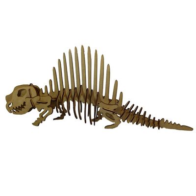 Dinossauro Dimeterodon p/ montar, Quebra-Cabeça 3D, 30 peças, Brinquedo e  decoração MDF