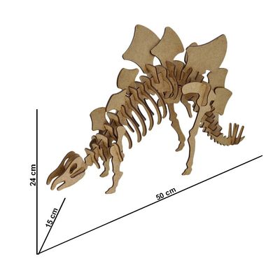Jogos de Quebra-Cabeça em promoção  Lister - Dinossauro - Estegossauro - 3D  - Feito em MDF - 43x10x18 cm - 70 peças - 1un - Brincadeira de Criança -  Zzdiversos