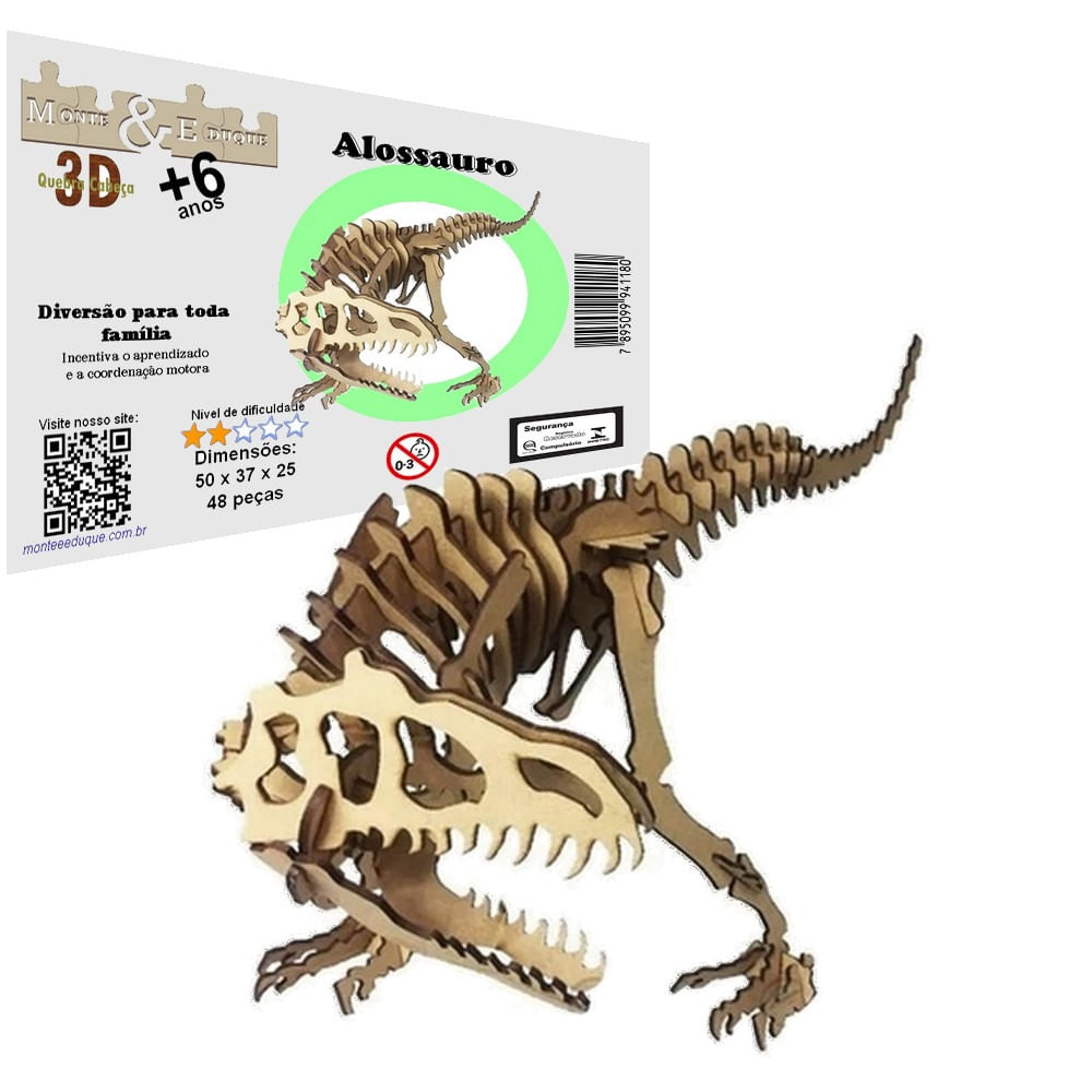 Jogo Quebra Cabeça Infantil Dino T-rex Dinossauro 150 Pçs - Ri Happy