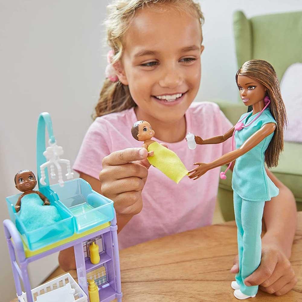 Barbie profissoes conjunto pediatra negra
