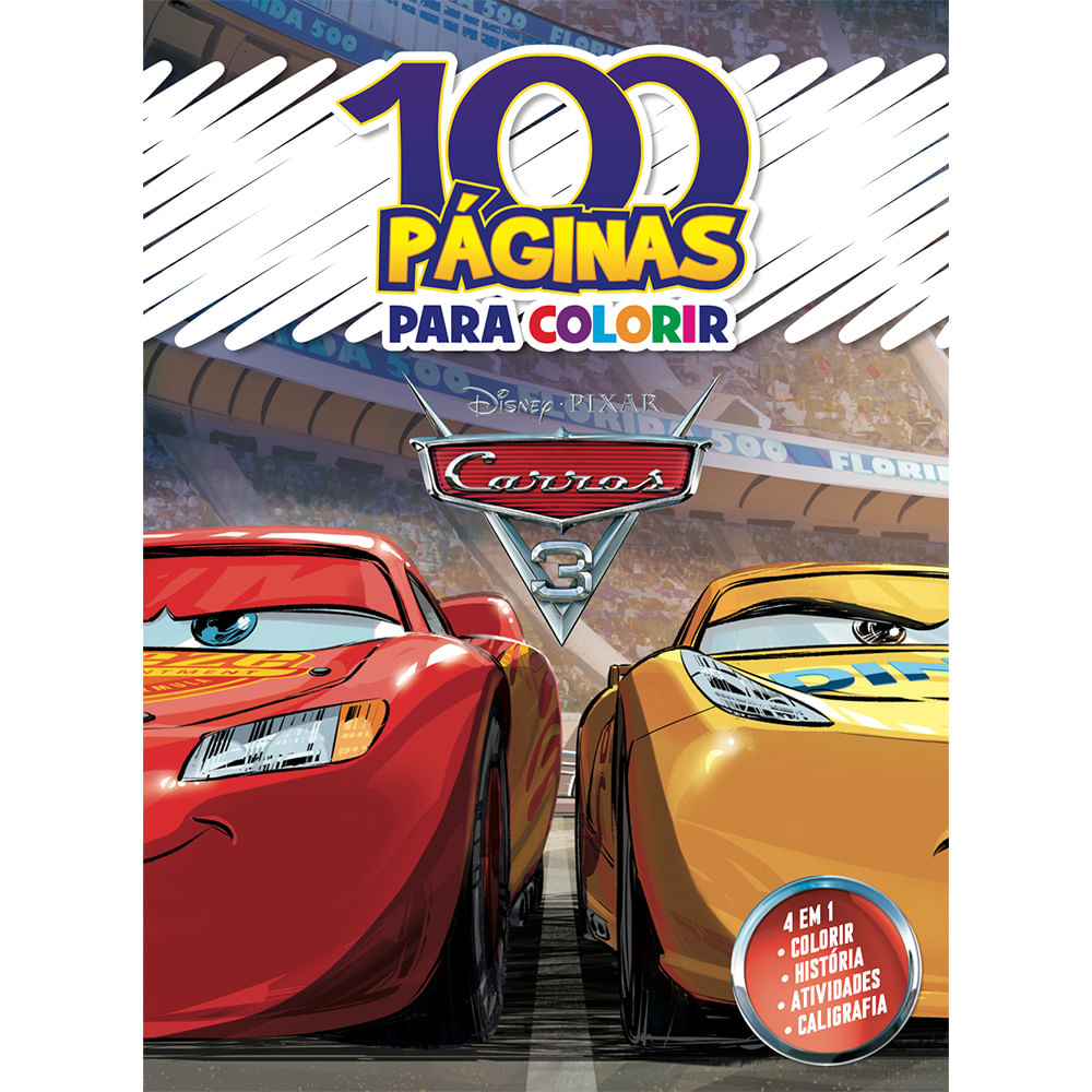 Desenhos para colorir de carros: relâmpago mcqueen na corrida  