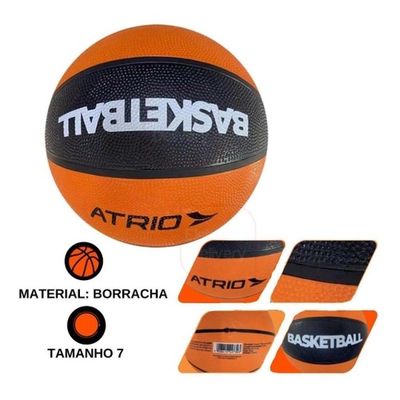 Bola de Basquete Oficial Tamanho 7 Laranja Borracha Basketball