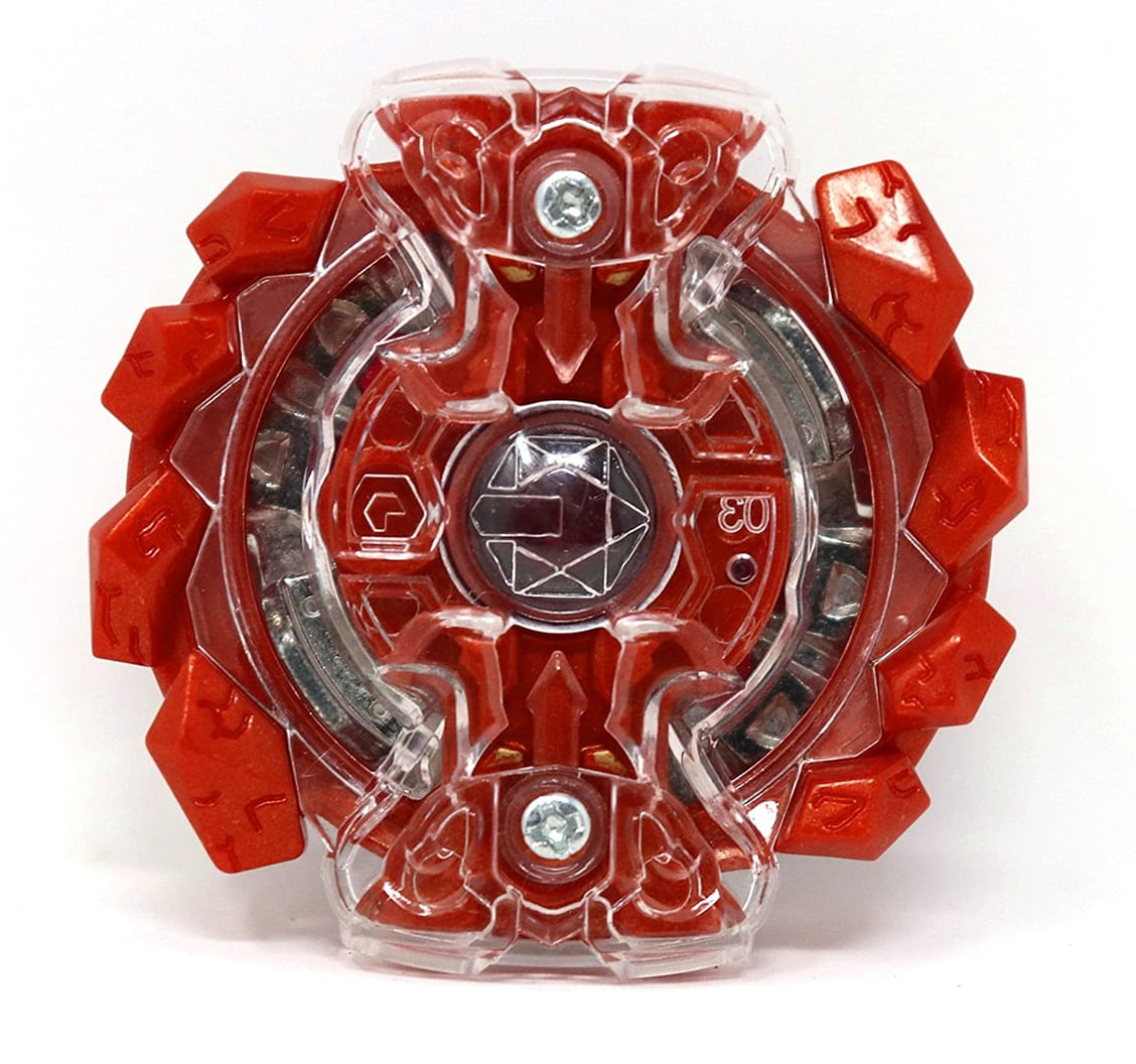 4 Peão Tornado Compatível Beyblade Wild Top Arena Vermelho