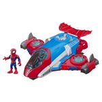 Mini-Boneco-e-Veiculo-12-Cm---Marvel---Super-Hero-Adventure---Homem-Aranha---Aracnojet---Hasbro