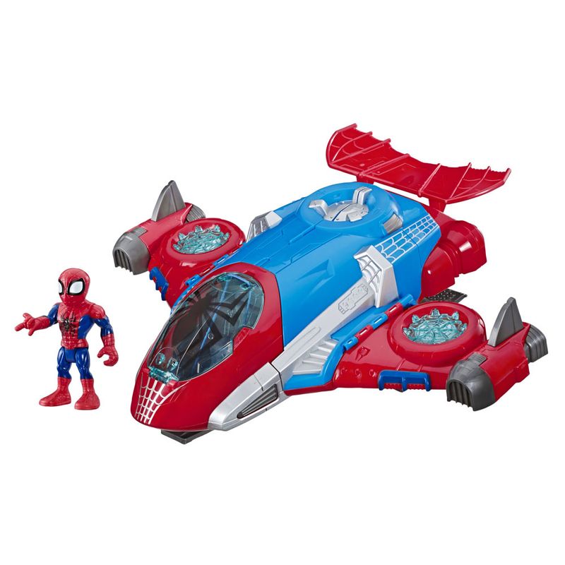 Mini-Boneco-e-Veiculo-12-Cm---Marvel---Super-Hero-Adventure---Homem-Aranha---Aracnojet---Hasbro