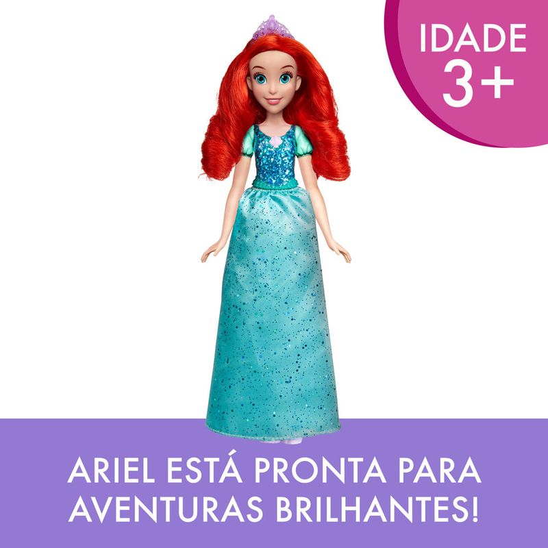 Boneca-Articulada---Princesas-Disney---Ariel---Brilho-Real---Figura-Classica---Hasbro