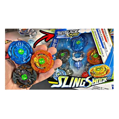 Arena Beyblade Burst + Lançador Medidor de Potencia + Kit Elemento X Hasbro