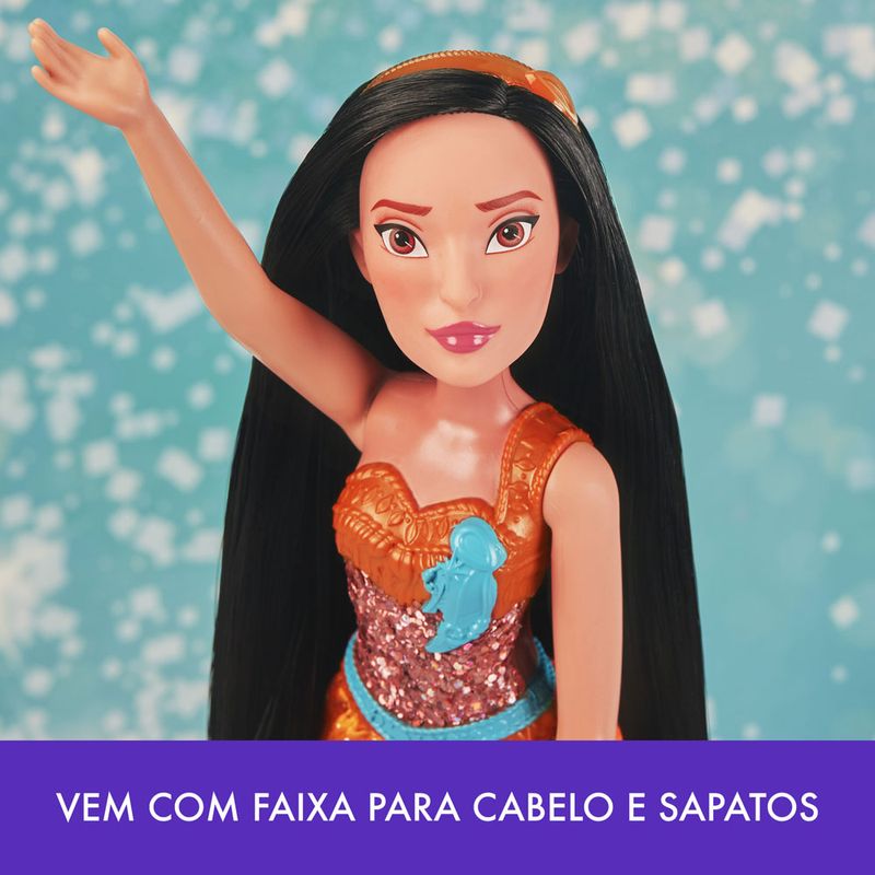 Boneca-Articulada---Princesas-Disney---Pocahontas---Brilho-Real---Figura-Classica---Hasbro