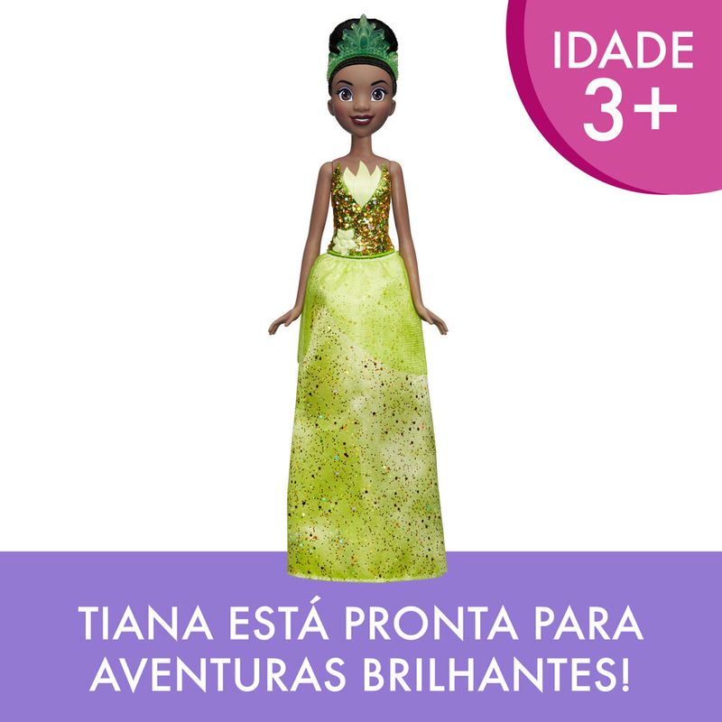 Boneca-Articulada---Princesas-Disney---Tiana---Brilho-Real---Figura-Classica---Hasbro
