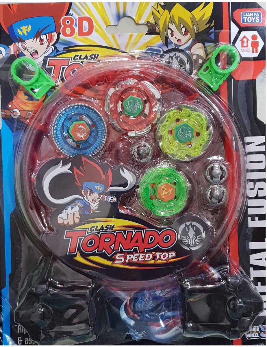 Brinquedo Kit Beyblade/Baiblade Tornado Com Arena E Lançadores