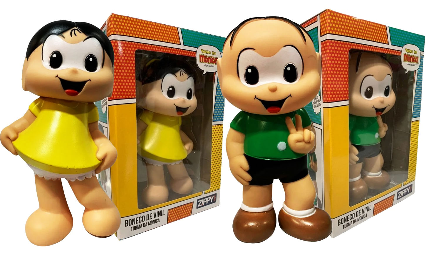 Kit 2 Bonecos Vinil Turma Da Mônica Magali E Cebolinha Zippy Toys Ri Happy 5819