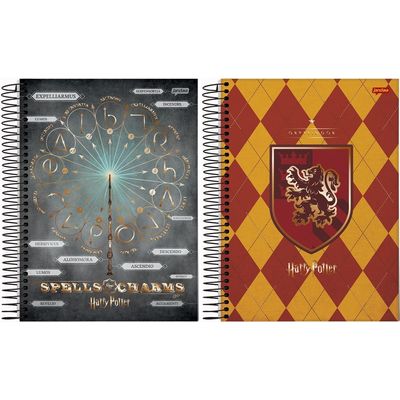 Kit 2 Cadernos Harry Potter Spells E Dormiens 10 Matérias 200