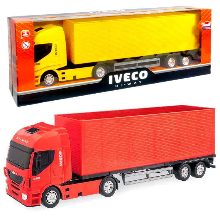 Caminhão de Brinquedo Iveco com Toras de Madeira 40cm Azul - Ri Happy