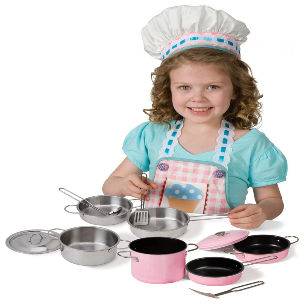 Brinquedo Jogo Conjunto Kit Cozinha 6 Peças Em Inox Panela e Utensílios  Presente Infantil Menino Menina Criança Braskit - Ri Happy