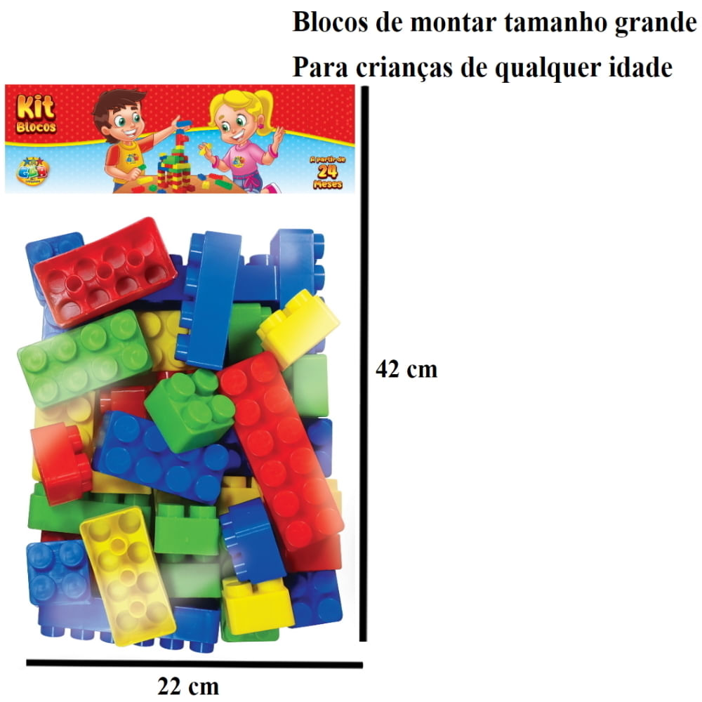 Blocos De Montar Madeira Peças Infantil Educativo Cidade - Ri Happy