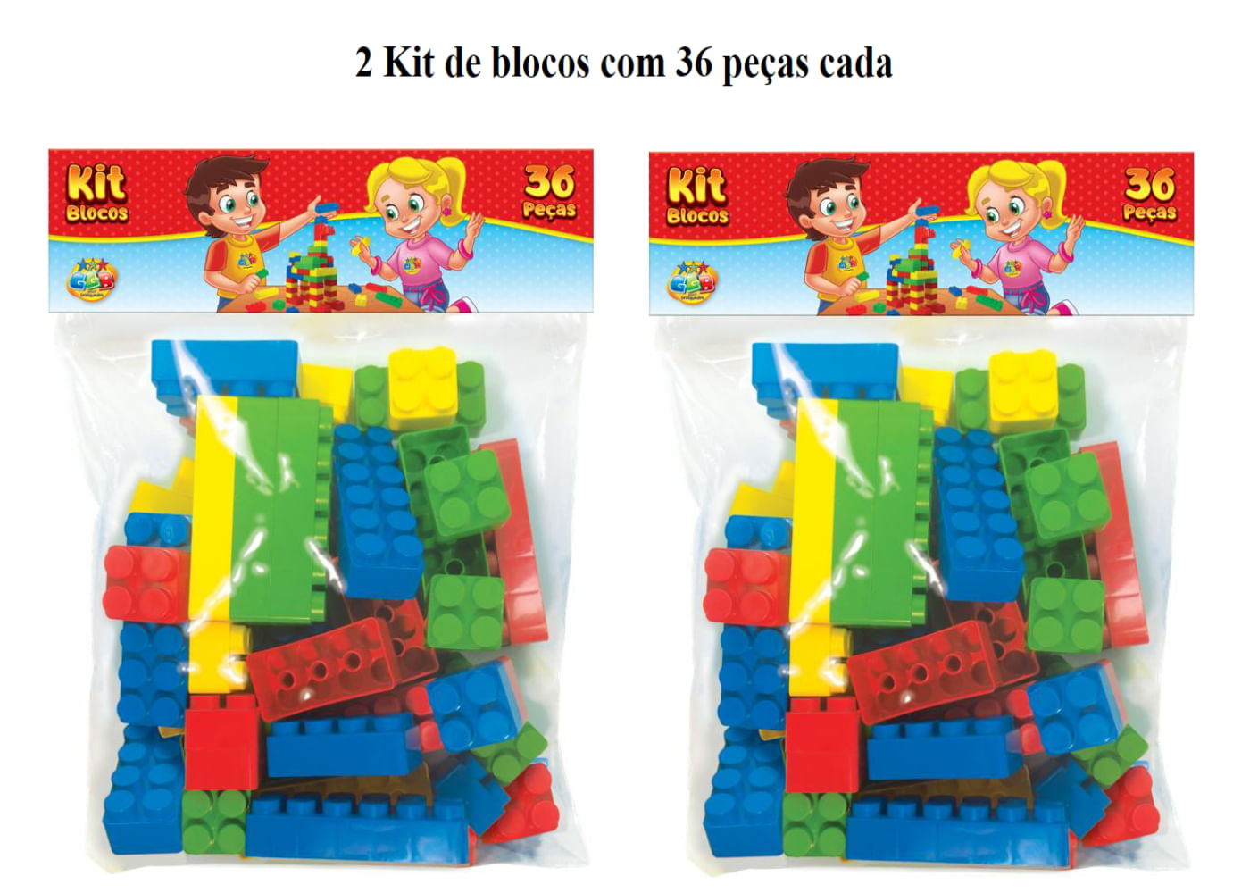 Kit Blocos de Montar Educativo 48 Peças GGB