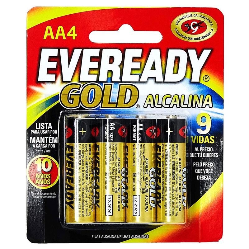 Pilhas-Alcalinas---LR6-Pequena---AA---Cartela-com-4-Unidades---Eveready-Gold