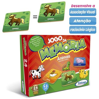 Jogo Educativo da Memória de Animais Alfabetização Infantil - Ri Happy