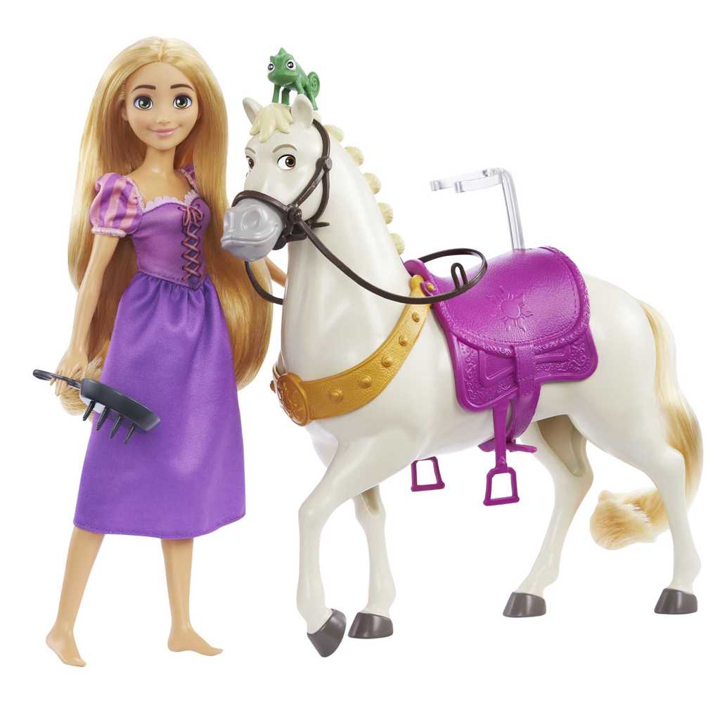 Conjunto Disney Princesas Boneca Rapunzel e Maximus Mattel