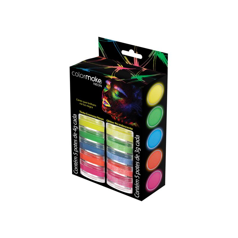 Conjunto-De-Pintura---Color-Make---Tinta-Cremosa-Neon-E-Glitter-Po-Iridescente---Evora-2