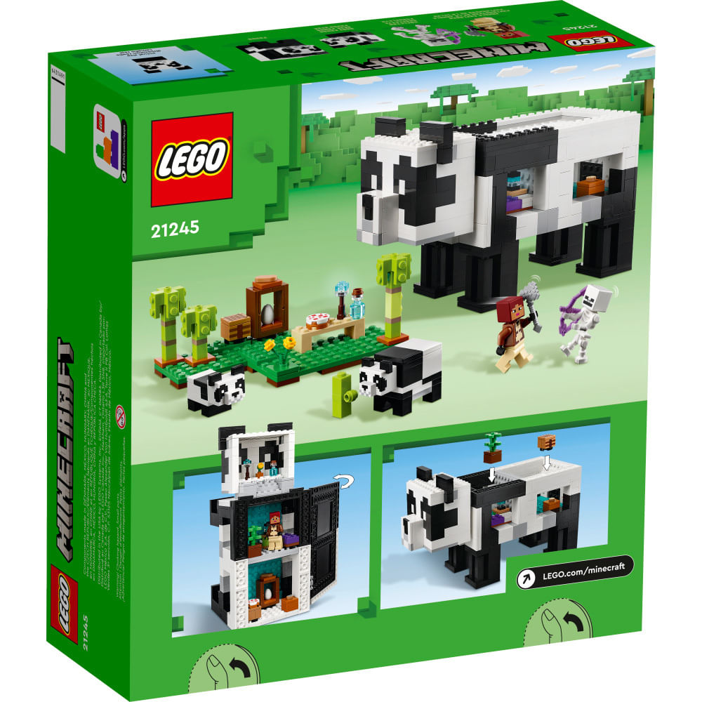 Confira LEGO - Minecraft - O Refúgio do Panda - 21245 - Rihappy
