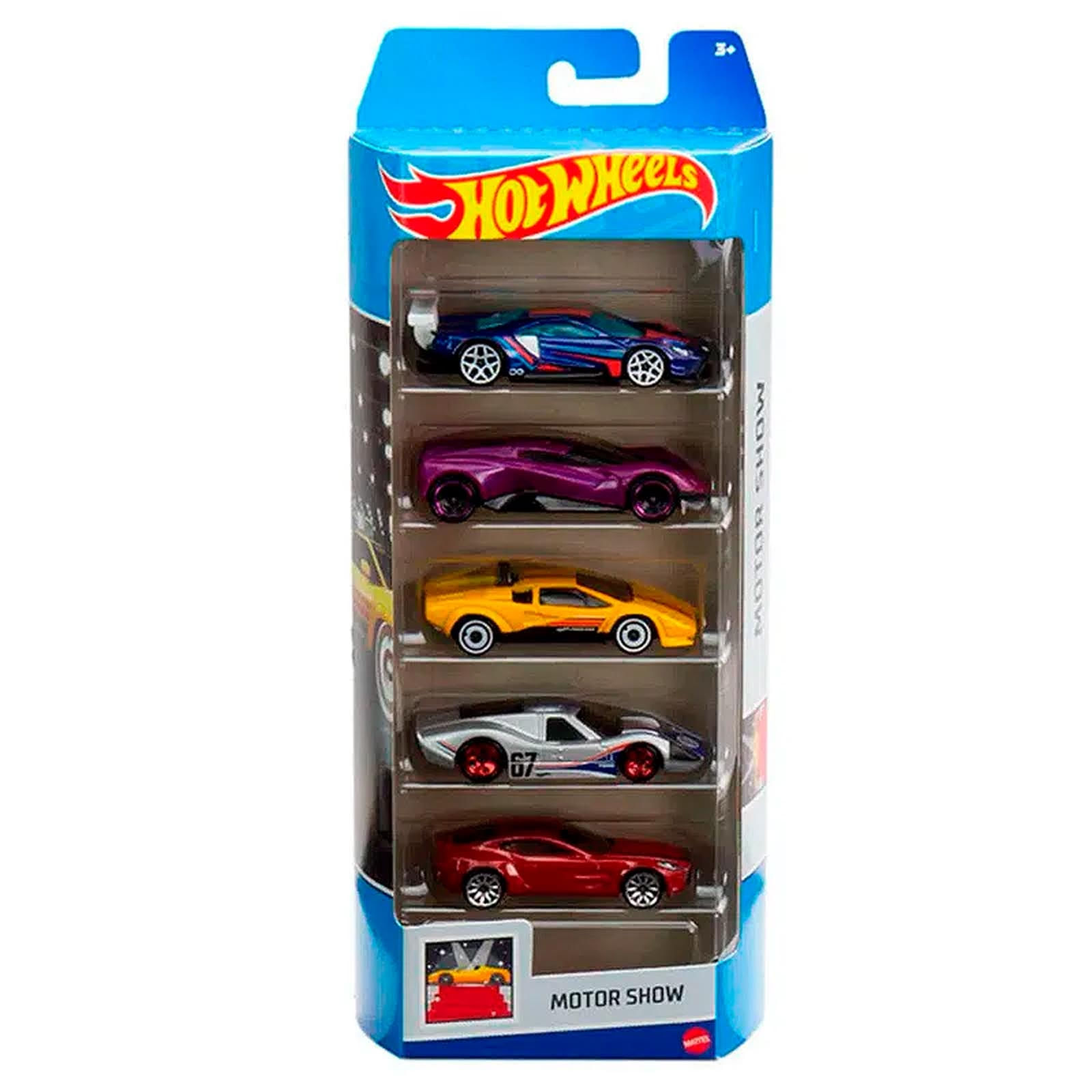 Pack 5 Hot Wheels - Motor Show - HLY63 - Ri Happy