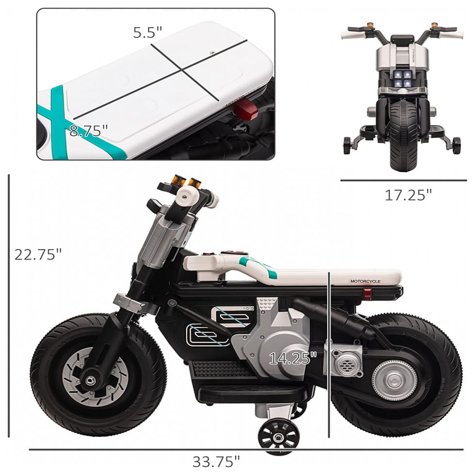 Moto Elétrica Infantil a Bateria 6V com Sons e Luzes, Idade Rec 3 a 6 Anos,  OLAKIDS, Rosa - Dular