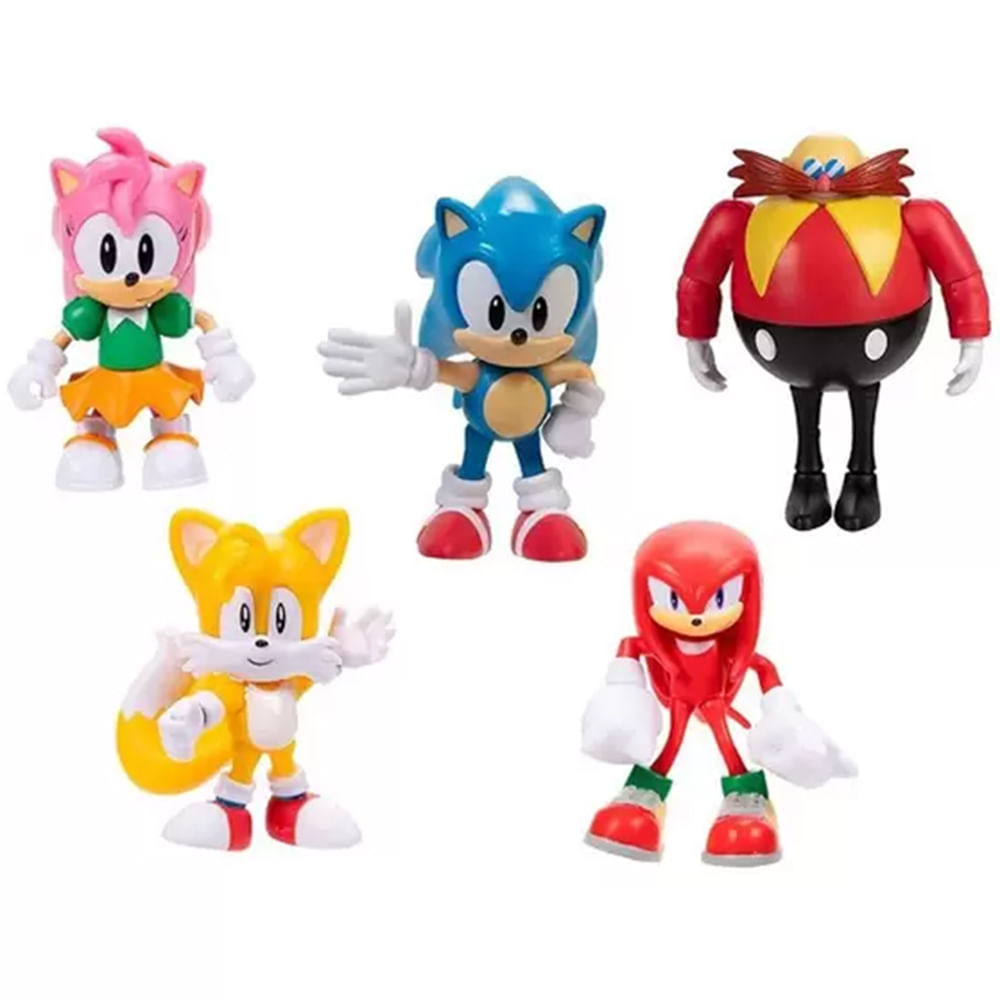 Mini Figura - Colecionavel - Sonic The Hedgehog - Knuckles the Echidna -  6.3 cm - Candide - Ri Happy