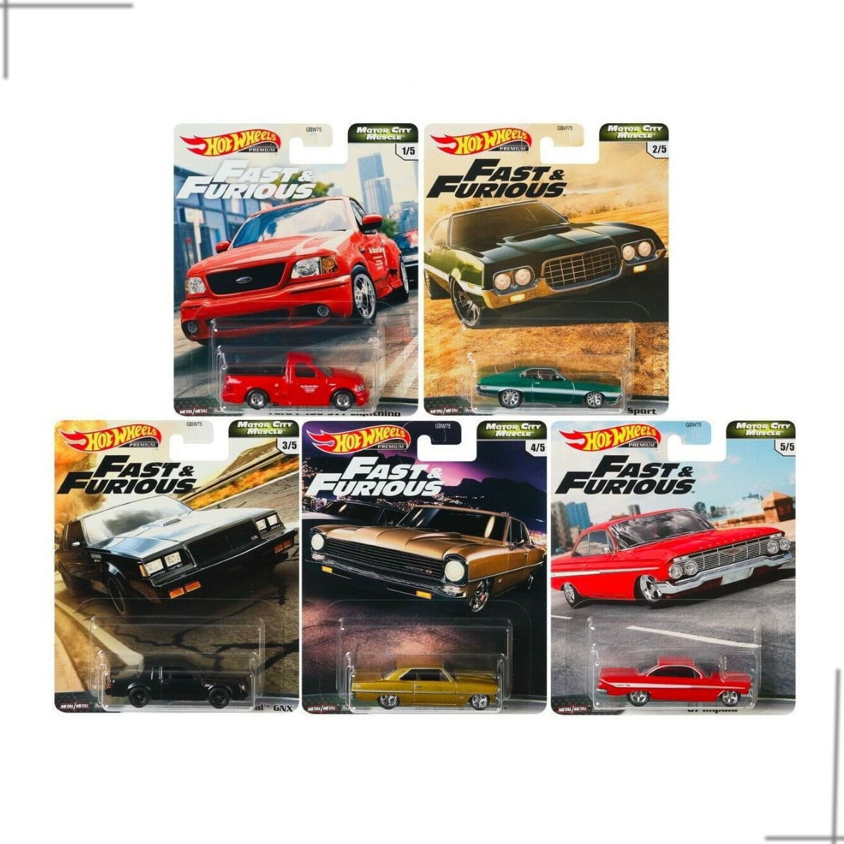 Hot Wheels - kit c/ 5 carrinhos - VELOZES E FURIOSOS - Ri Happy