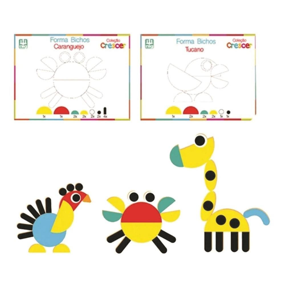 Jogo Educativo Montar Animais Coleção Crescer Forma Bichos em