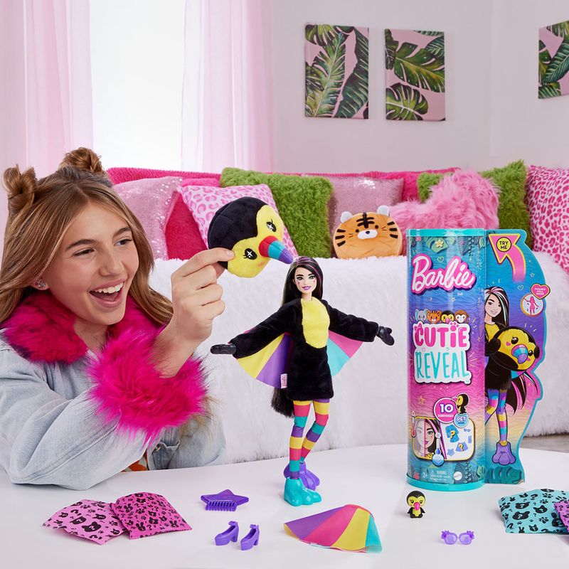 Mattel Barbie Cutie Reveal Jungle Animal Series Fantasia de elefante de  boneca Chelsea