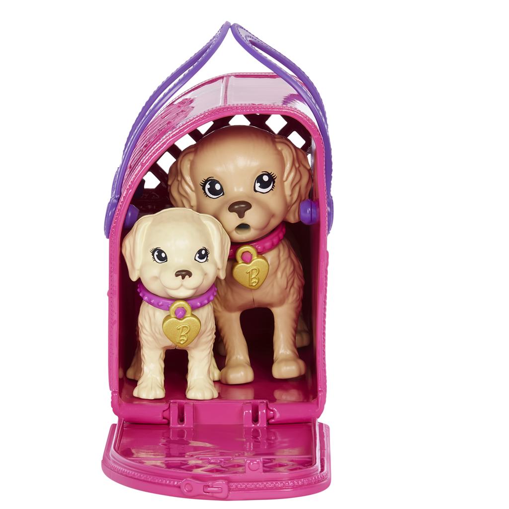 Boneca Barbie e Animais de Estimação com 3 Filhotes - Dular