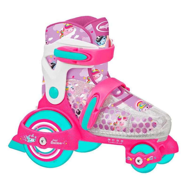Patins-Roller---Jr-Unicornio---30-a-33---Astro-Toys---Rosa-0