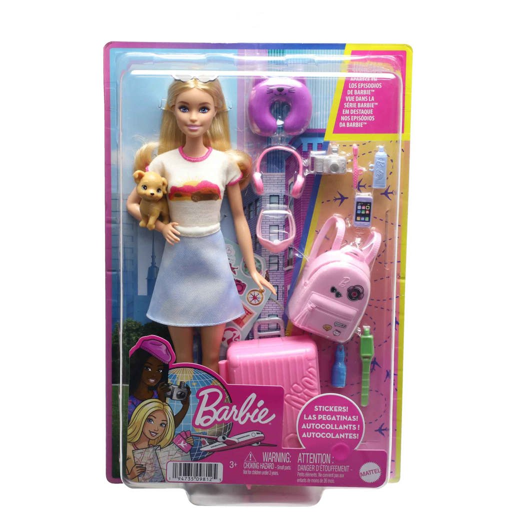 Barbie - Boneca com tema de viagens e conjunto de deserto ㅤ