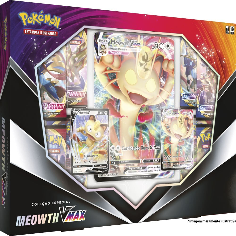 Cards Pokémon - Coleção Especial - Meowth Vmax - Copag - Ri Happy