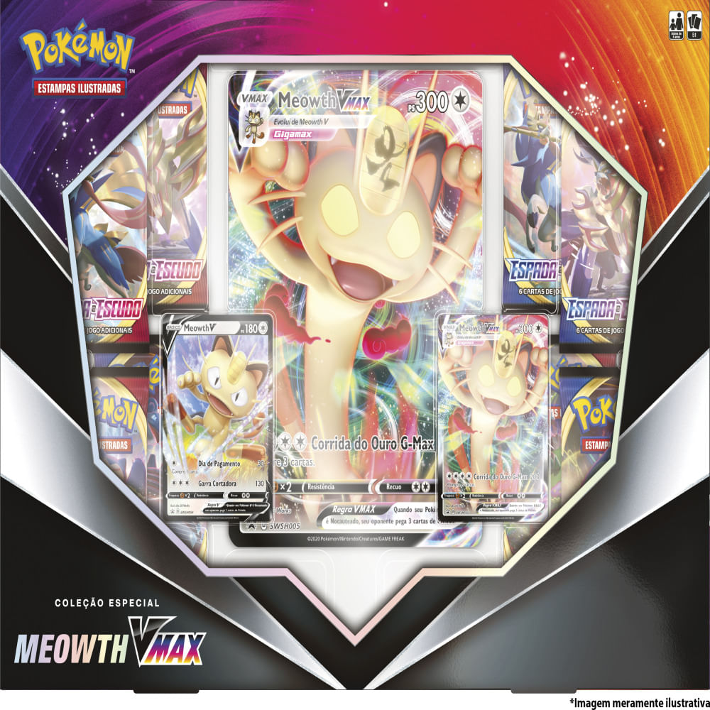 Super Box Colecionável Pokemon Meowth Original Copag em Promoção na  Americanas
