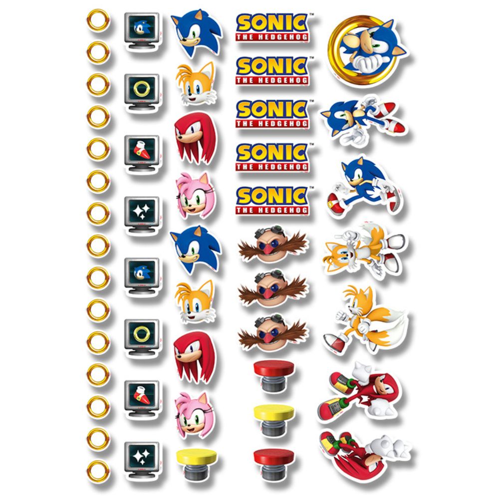 Encontraproduto.com.br - Aplique Tubete Sonic Decorativo Festa De Aniversário 50 Unidades