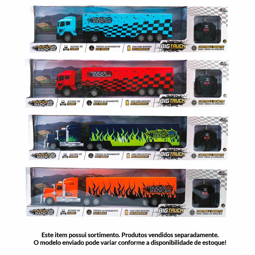 Caminhão - Carreta Controle Remoto - Azul - 20032 - Unik Toys - Real  Brinquedos