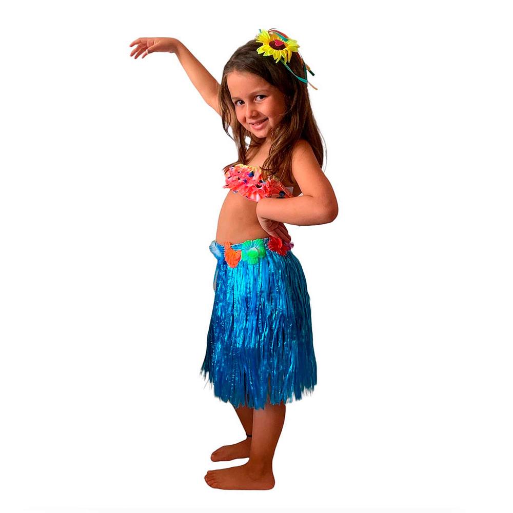 Fantasia Saia Havaiana Infantil Festa Luau Hawaii Com Flores 30 CM - Ri  Happy