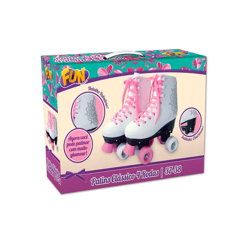 Patins-4-Rodas---37-38---Branco-e-Rosa---Fun-Brinquedos-2